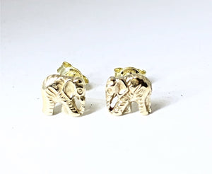 Gold 3D Elephant Body Earrings