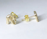 Gold 3D Elephant Body Earrings