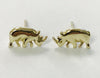 Gold Flat Body Rhino Earrings