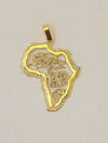 Gold Detailed African Map Pendant
