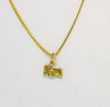 Gold Single Elephant Body Pendant with Chain