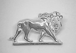 Silver Walking African Lion Pendant with Chain