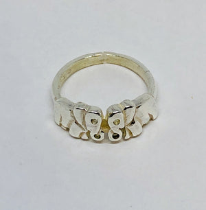 Gold Double Elephant Ring