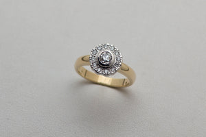White and Yellow Gold Engagement Ring
