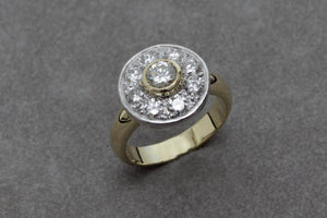 White and Yellow Gold Dress Ring
