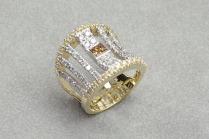 White and Yellow Gold Dress Ring