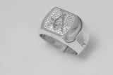 Signet Ring in White Gold