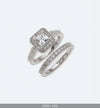Silver Wedding Ring Set with Cubic Zirconia and Eternity Band
