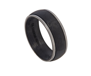 Titanium and Black Carbon Fibre Wedding Ring for Men